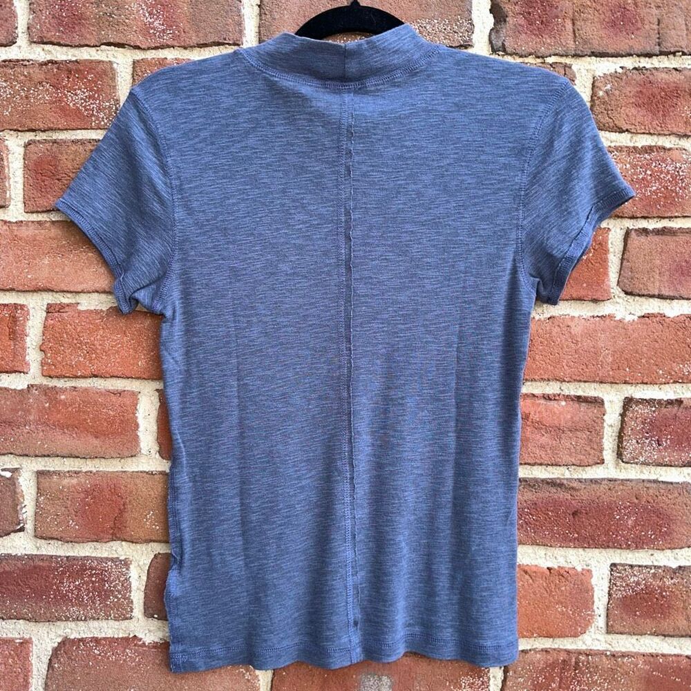 Pilcro Turtleneck Cotton Tee denim blue Anthropologie Large NEW - Picture 5 of 6